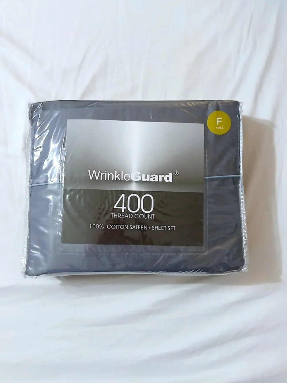 JCPenney WrinkleGuard 400TC Full Sheet Set Steel Blue 100% Cotton Sateen